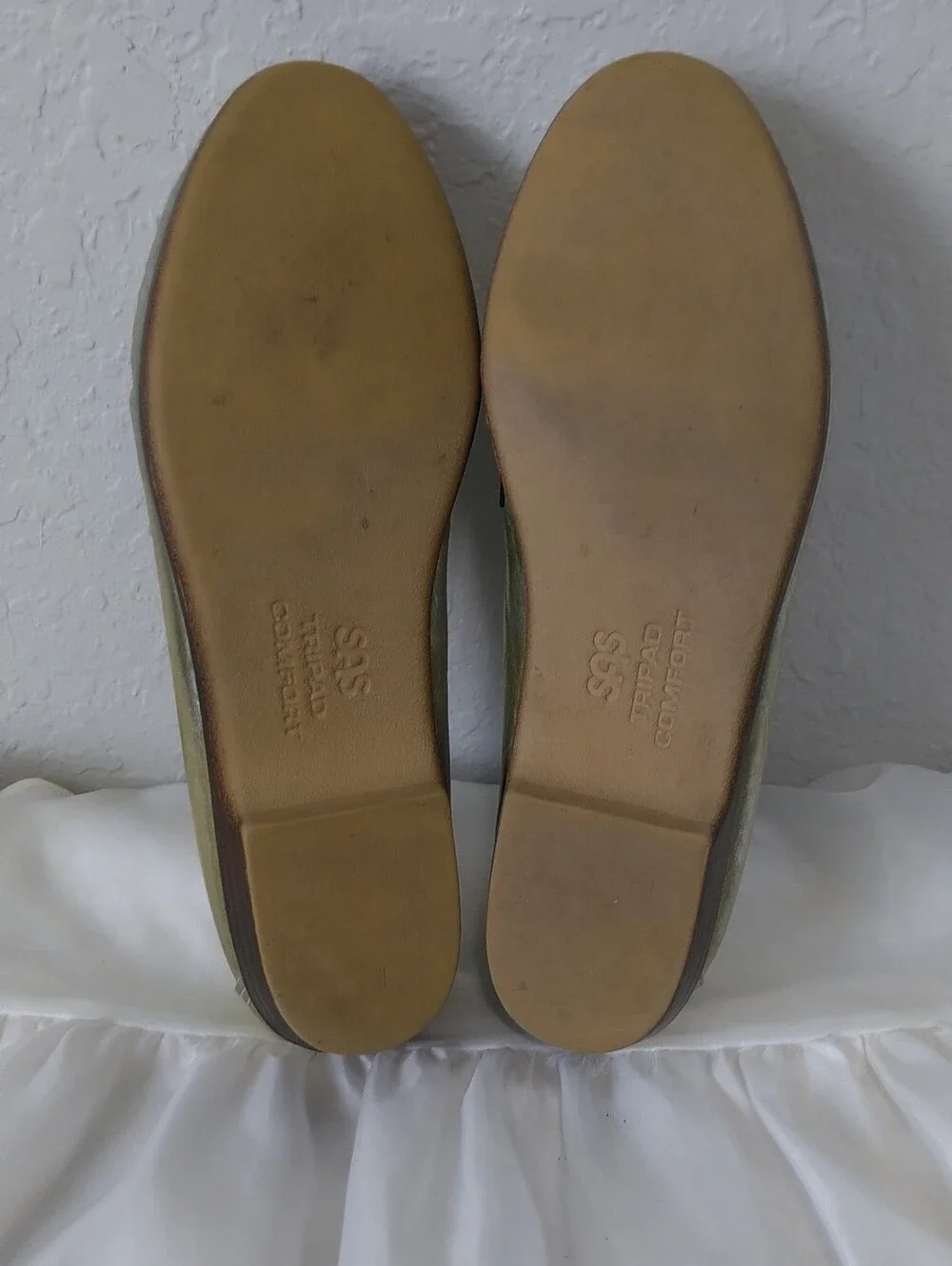 SAS Women's Metallic Gold Perforated Slip-On Flat